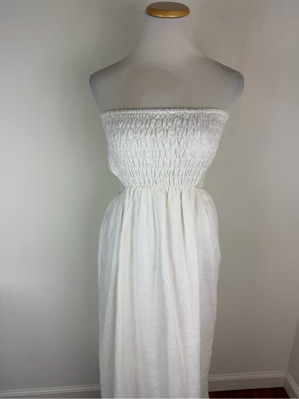 DISSH Nell White Strapless Linen Long Midi Dress Size AU 10 US 6 - Picture 5 of 9